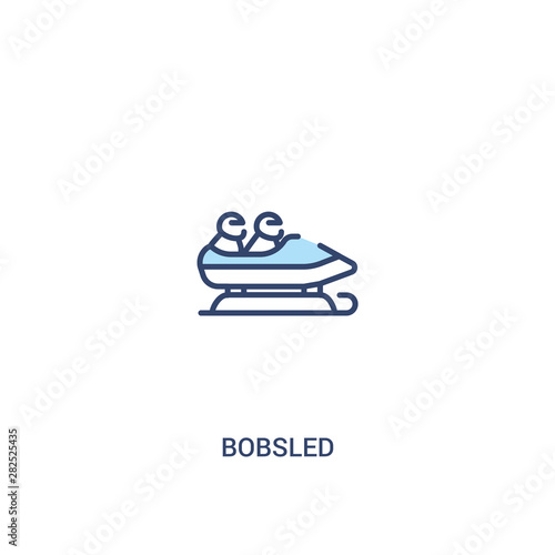 bobsled concept 2 colored icon. simple line element illustration. outline blue bobsled symbol. can be used for web and mobile ui/ux.