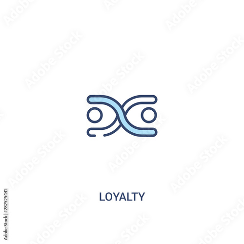 loyalty concept 2 colored icon. simple line element illustration. outline blue loyalty symbol. can be used for web and mobile ui/ux.