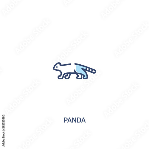 panda concept 2 colored icon. simple line element illustration. outline blue panda symbol. can be used for web and mobile ui/ux.