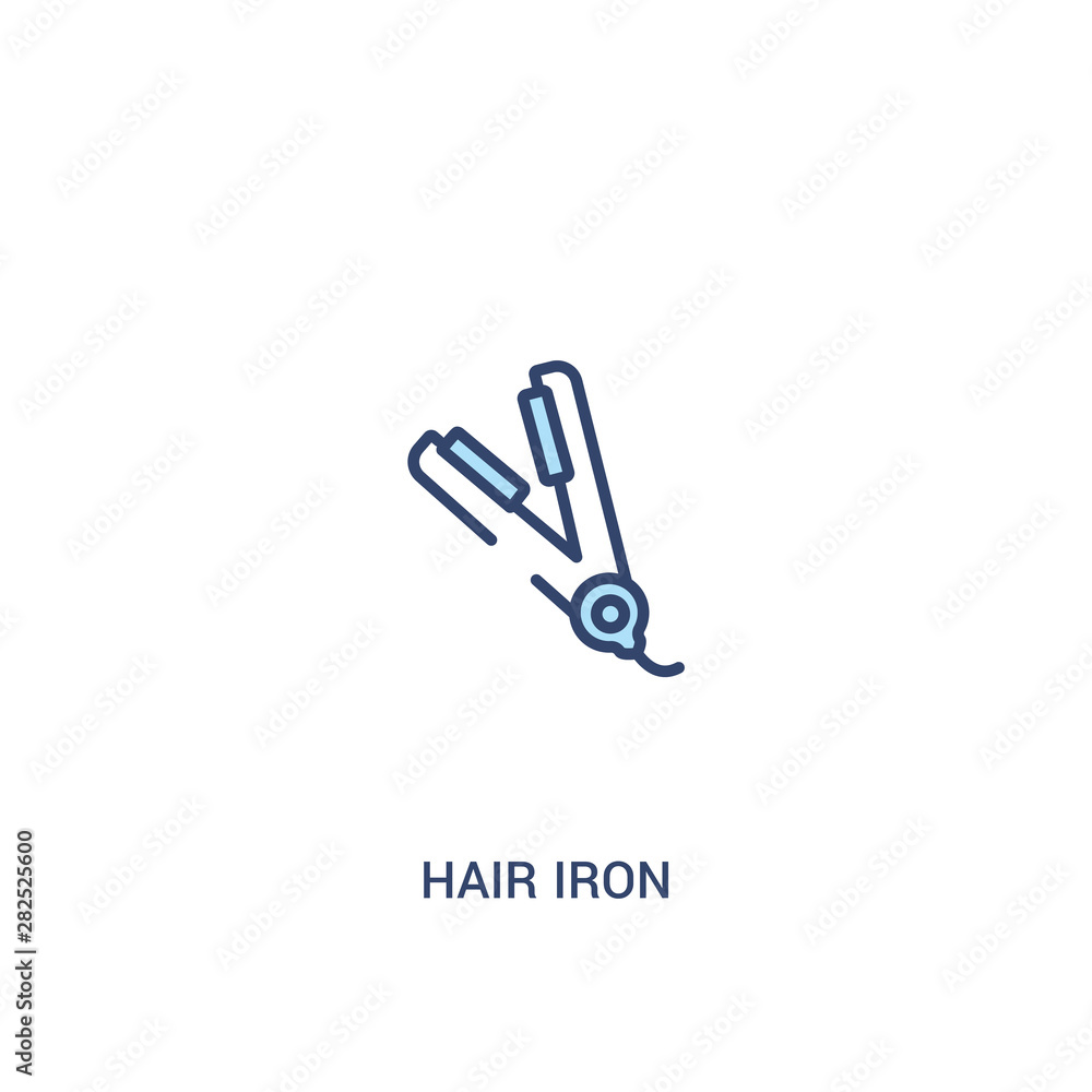 hair iron concept 2 colored icon. simple line element illustration. outline blue hair iron symbol. can be used for web and mobile ui/ux. hair iron concept 2 colored icon. simple line element illustration. outline blue hair iron symbol. can be used for web and mobile ui/ux.
