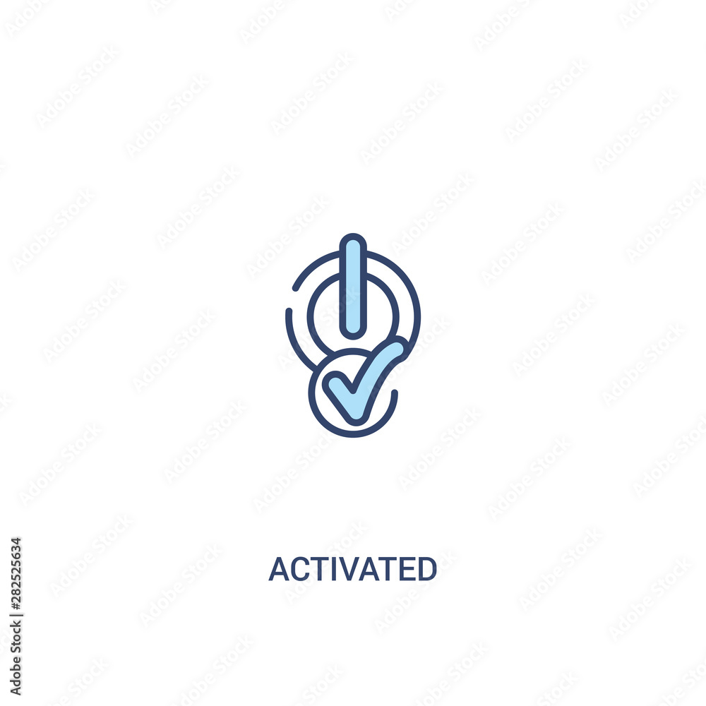 activated concept 2 colored icon. simple line element illustration. outline blue activated symbol. can be used for web and mobile ui/ux. activated concept 2 colored icon. simple line element illustration. outline blue activated symbol. can be used for web and mobile ui/ux.