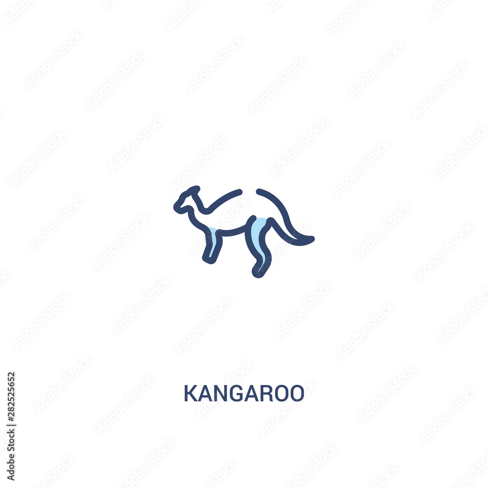 kangaroo concept 2 colored icon. simple line element illustration. outline blue kangaroo symbol. can be used for web and mobile ui/ux.