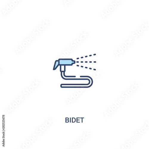 bidet concept 2 colored icon. simple line element illustration. outline blue bidet symbol. can be used for web and mobile ui/ux.