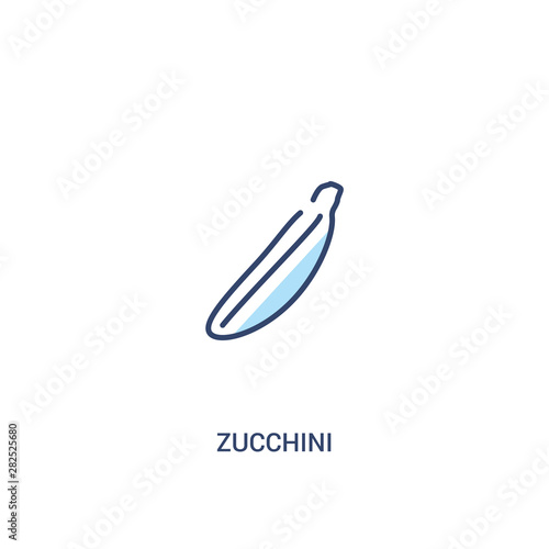 zucchini concept 2 colored icon. simple line element illustration. outline blue zucchini symbol. can be used for web and mobile ui/ux.