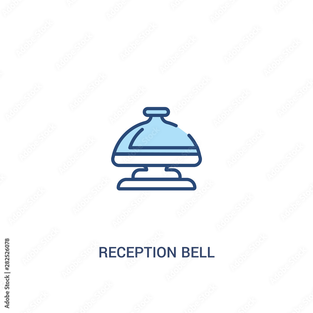 reception bell concept 2 colored icon. simple line element illustration. outline blue reception bell symbol. can be used for web and mobile ui/ux.