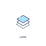 layer concept 2 colored icon. simple line element illustration. outline blue layer symbol. can be used for web and mobile ui/ux.