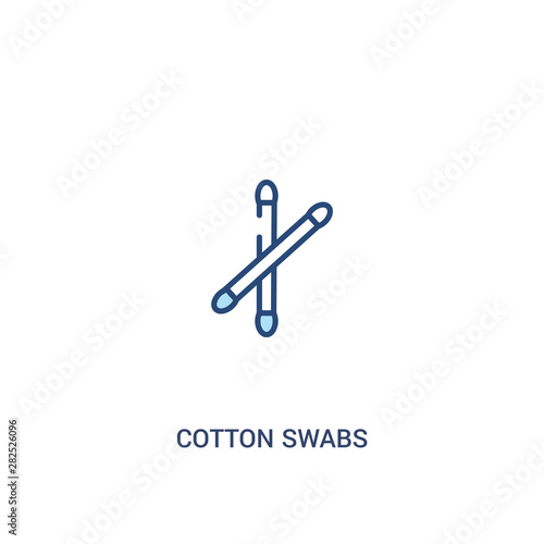 cotton swabs concept 2 colored icon. simple line element illustration. outline blue cotton swabs symbol. can be used for web and mobile ui/ux.