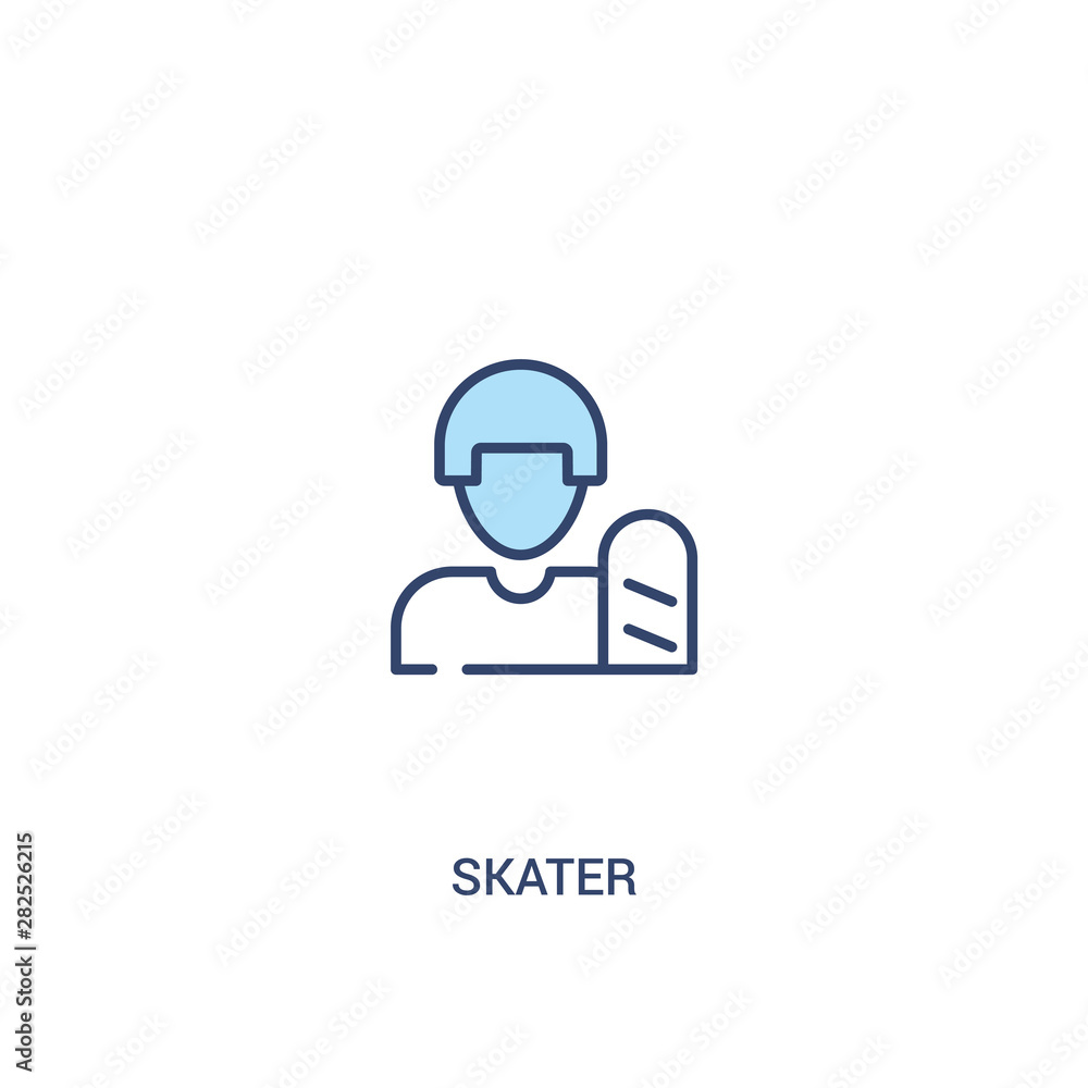 skater concept 2 colored icon. simple line element illustration. outline blue skater symbol. can be used for web and mobile ui/ux. skater concept 2 colored icon. simple line element illustration. outline blue skater symbol. can be used for web and mobile ui/ux.