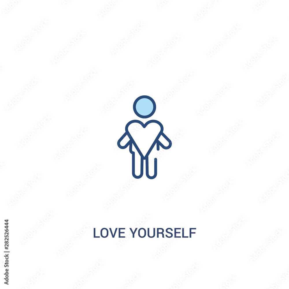 love yourself concept 2 colored icon. simple line element illustration. outline blue love yourself symbol. can be used for web and mobile ui/ux. love yourself concept 2 colored icon. simple line element illustration. outline blue love yourself symbol. can be used for web and mobile ui/ux.