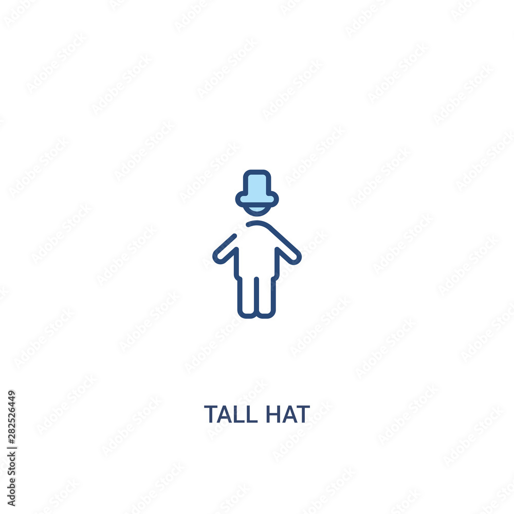 tall hat concept 2 colored icon. simple line element illustration. outline blue tall hat symbol. can be used for web and mobile ui/ux. tall hat concept 2 colored icon. simple line element illustration. outline blue tall hat symbol. can be used for web and mobile ui/ux.