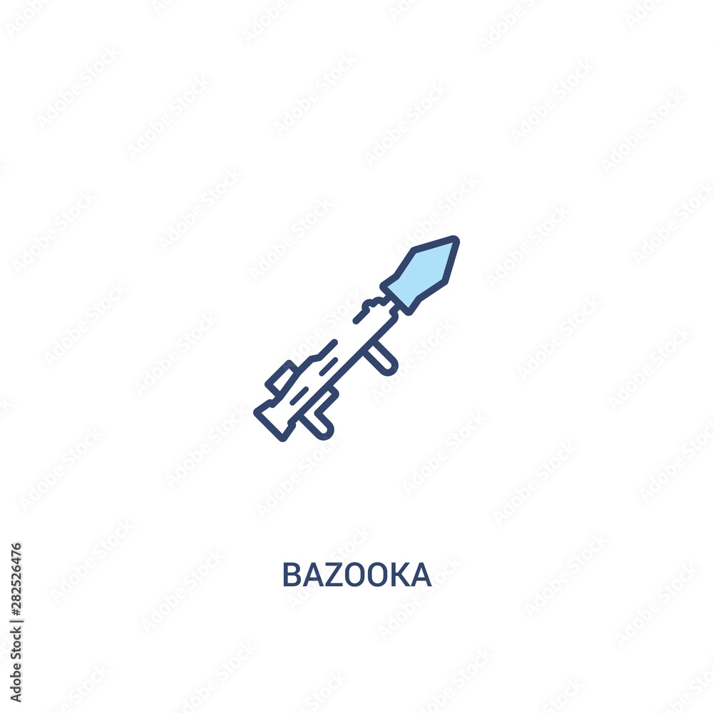 bazooka concept 2 colored icon. simple line element illustration. outline blue bazooka symbol. can be used for web and mobile ui/ux.