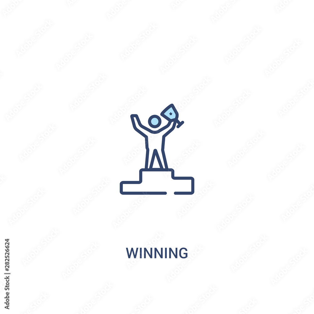 winning concept 2 colored icon. simple line element illustration. outline blue winning symbol. can be used for web and mobile ui/ux. winning concept 2 colored icon. simple line element illustration. outline blue winning symbol. can be used for web and mobile ui/ux.