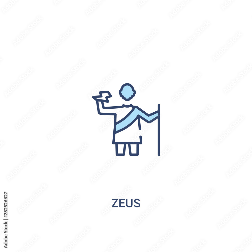 zeus concept 2 colored icon. simple line element illustration. outline blue zeus symbol. can be used for web and mobile ui/ux.
