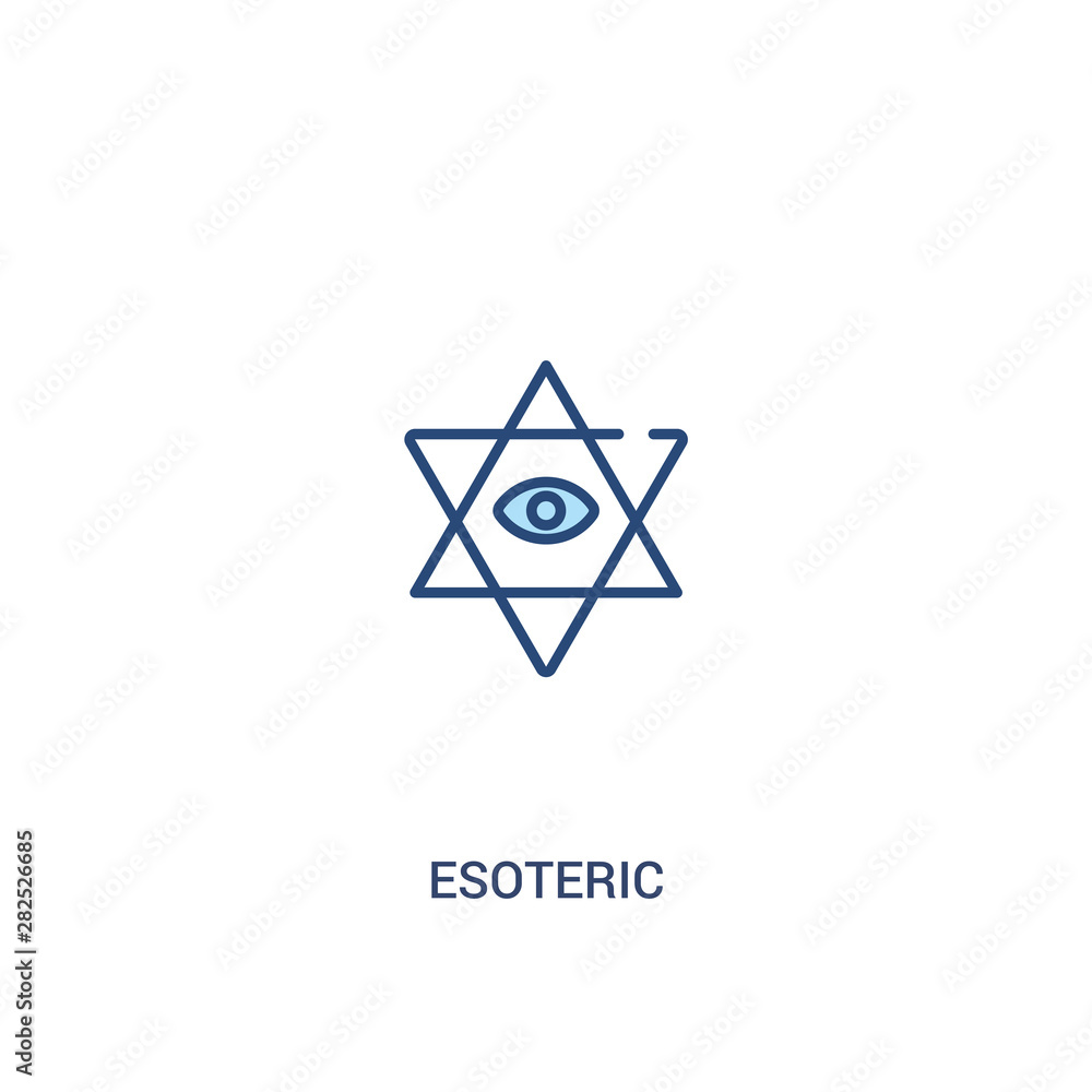 Fototapeta premium esoteric concept 2 colored icon. simple line element illustration. outline blue esoteric symbol. can be used for web and mobile ui/ux.