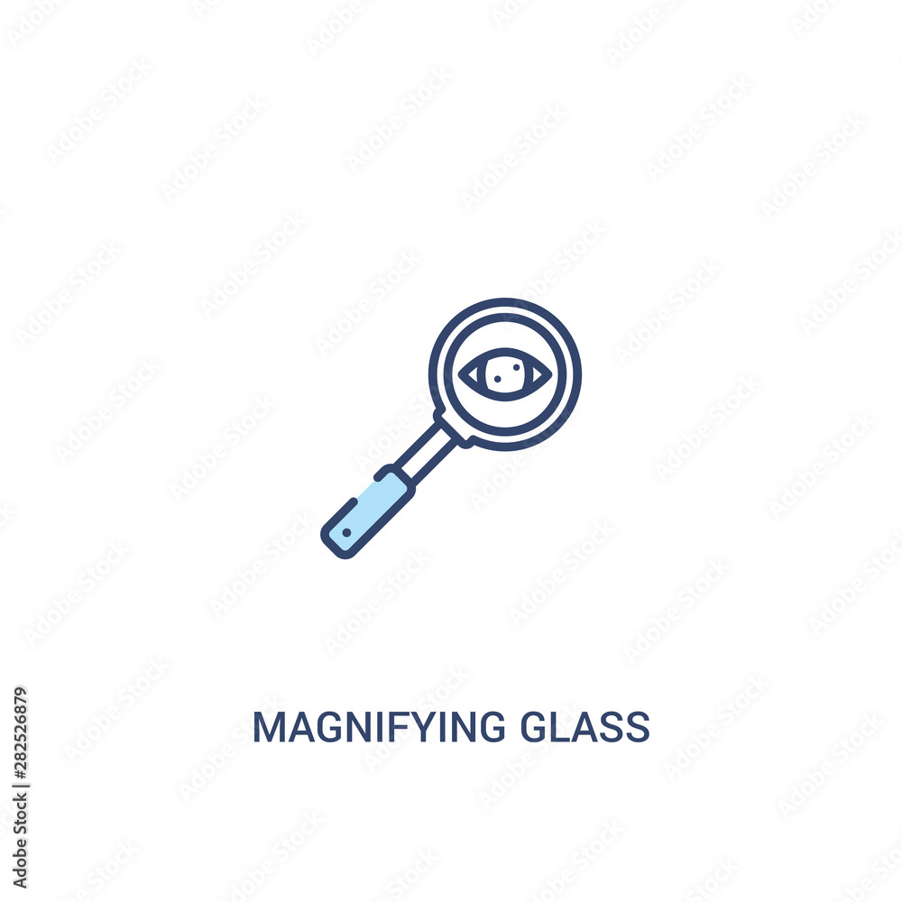 magnifying glass searcher concept 2 colored icon. simple line element illustration. outline blue magnifying glass searcher symbol. can be used for web and mobile ui/ux. magnifying glass searcher concept 2 colored icon. simple line element illustration. outline blue magnifying glass searcher symbol. can be used for web and mobile ui/ux.
