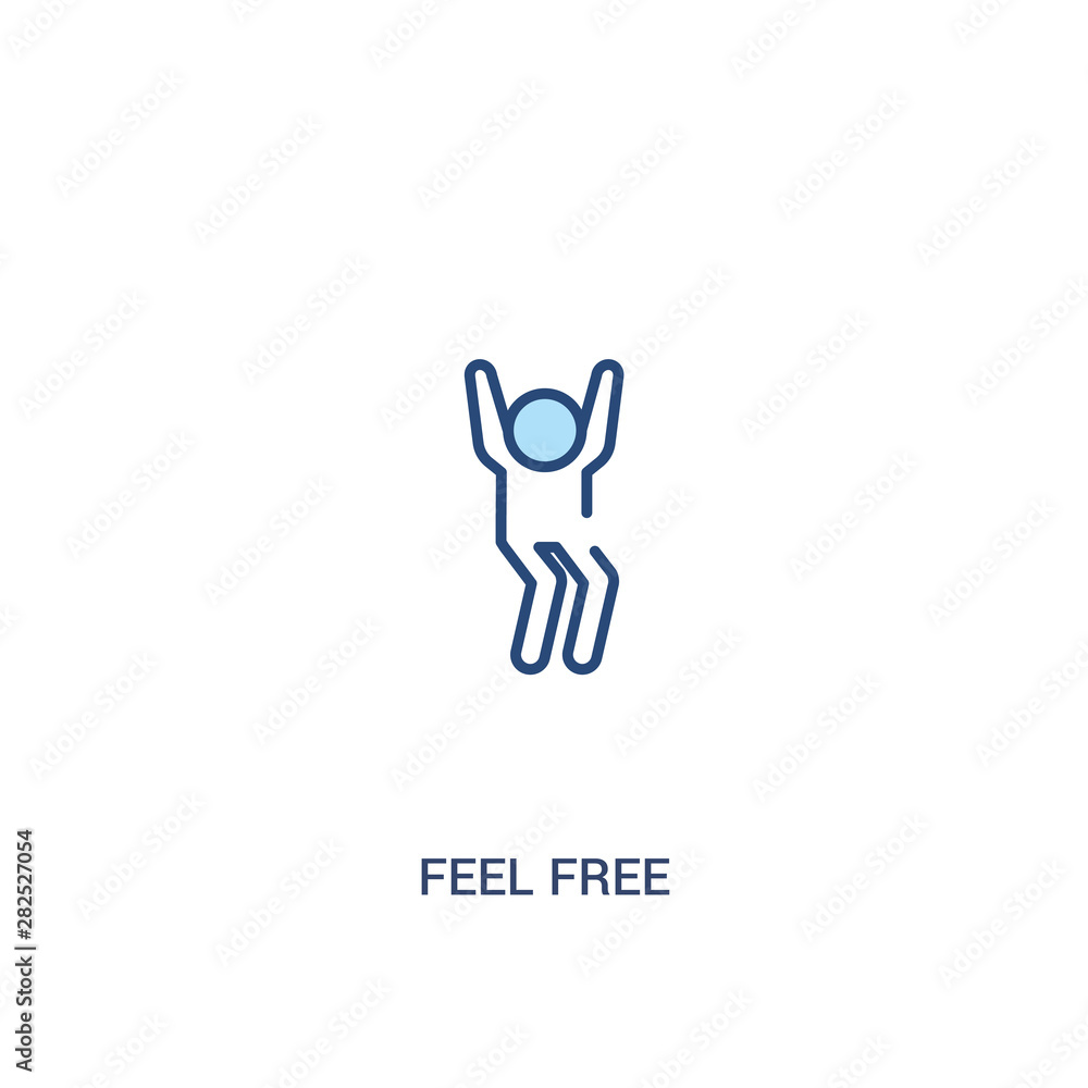 feel free concept 2 colored icon. simple line element illustration. outline blue feel free symbol. can be used for web and mobile ui/ux. feel free concept 2 colored icon. simple line element illustration. outline blue feel free symbol. can be used for web and mobile ui/ux.