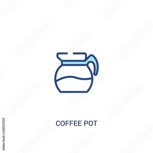 coffee pot concept 2 colored icon. simple line element illustration. outline blue coffee pot symbol. can be used for web and mobile ui/ux.