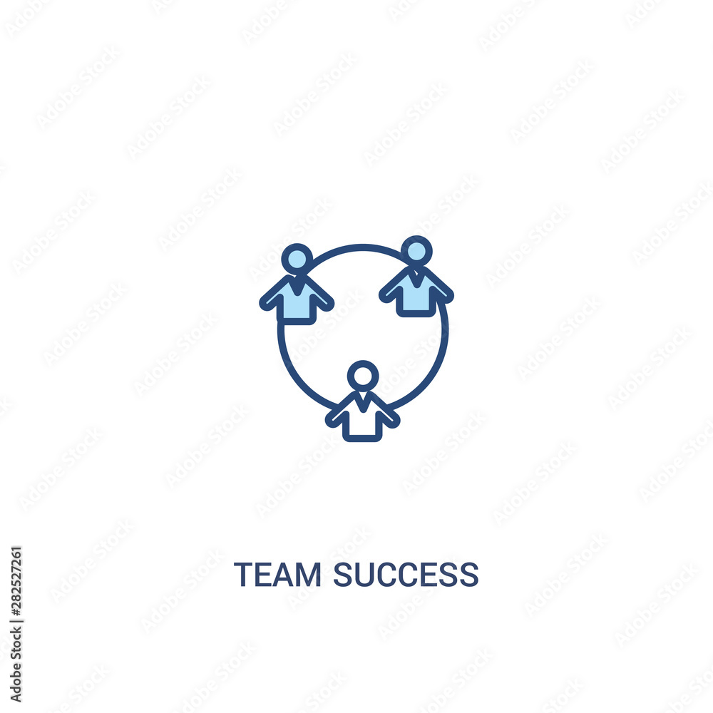 team success concept 2 colored icon. simple line element illustration. outline blue team success symbol. can be used for web and mobile ui/ux.