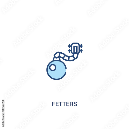 fetters concept 2 colored icon. simple line element illustration. outline blue fetters symbol. can be used for web and mobile ui/ux.