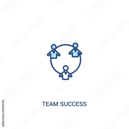 team success concept 2 colored icon. simple line element illustration. outline blue team success symbol. can be used for web and mobile ui/ux.