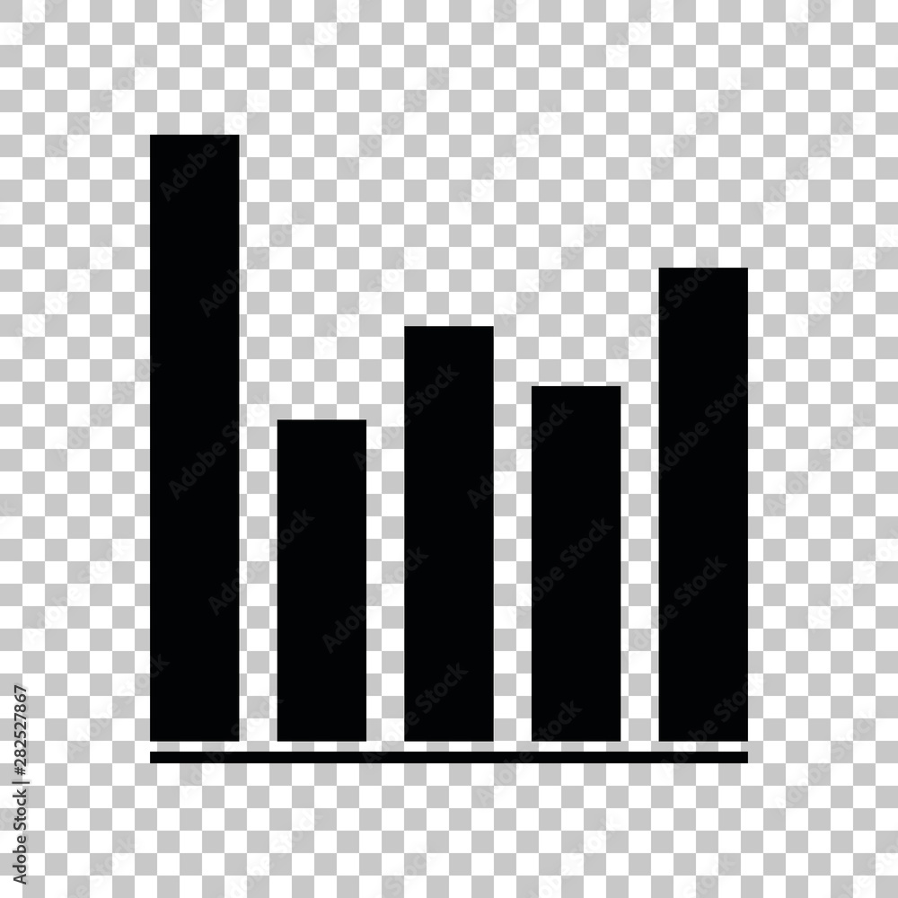Business graph sign. Black icon on transparent background. Illustration. Business graph sign. Black icon on transparent background. Illustration.