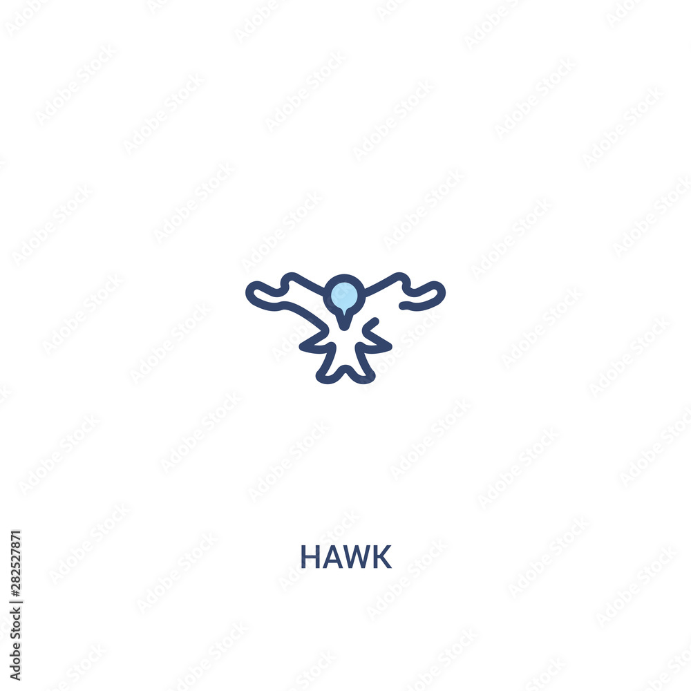 hawk concept 2 colored icon. simple line element illustration. outline blue hawk symbol. can be used for web and mobile ui/ux.