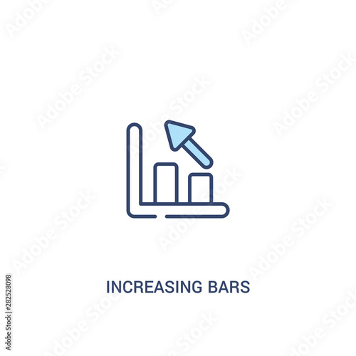 increasing bars graphic concept 2 colored icon. simple line element illustration. outline blue increasing bars graphic symbol. can be used for web and mobile ui/ux.