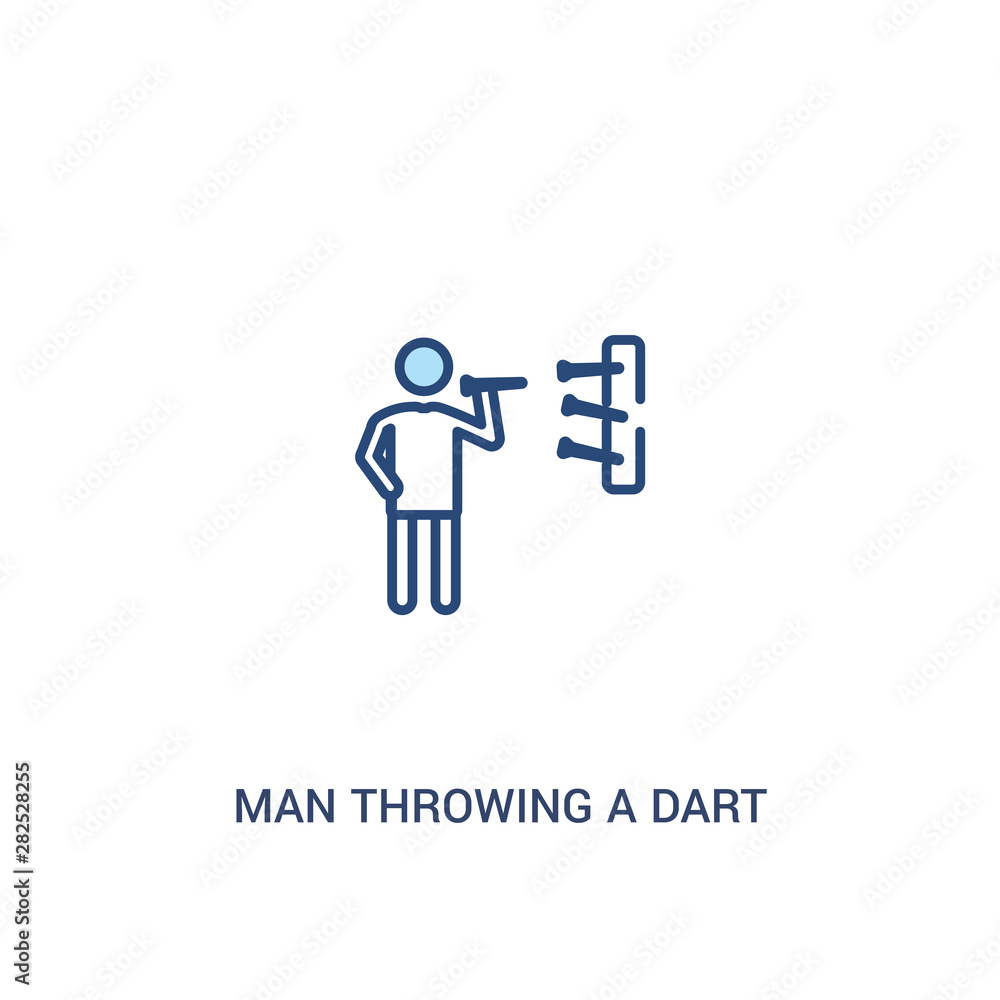 man throwing a dart concept 2 colored icon. simple line element illustration. outline blue man throwing a dart symbol. can be used for web and mobile ui/ux. man throwing a dart concept 2 colored icon. simple line element illustration. outline blue man throwing a dart symbol. can be used for web and mobile ui/ux.