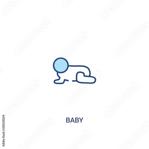 baby concept 2 colored icon. simple line element illustration. outline blue baby symbol. can be used for web and mobile ui/ux.