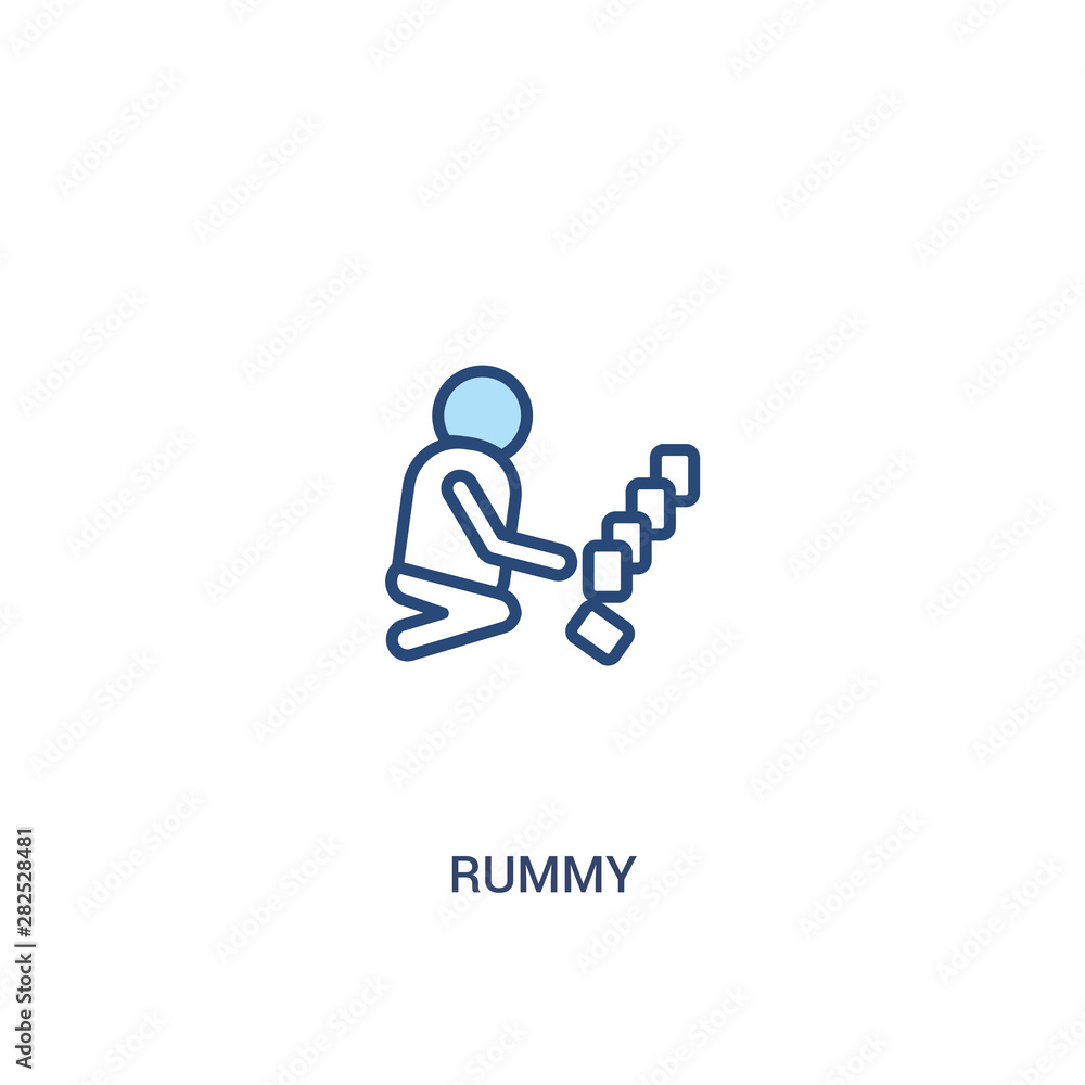 rummy concept 2 colored icon. simple line element illustration. outline blue rummy symbol. can be used for web and mobile ui/ux. rummy concept 2 colored icon. simple line element illustration. outline blue rummy symbol. can be used for web and mobile ui/ux.