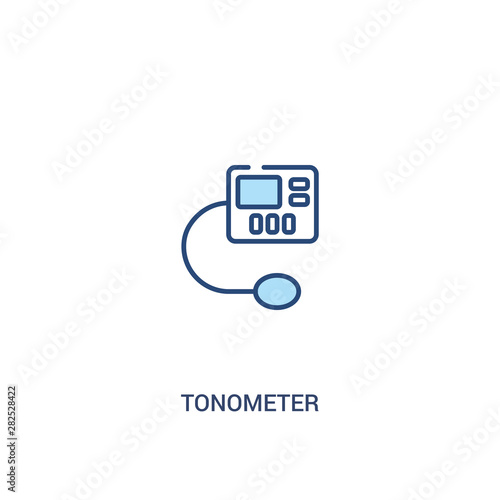 tonometer concept 2 colored icon. simple line element illustration. outline blue tonometer symbol. can be used for web and mobile ui/ux.