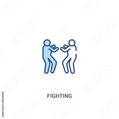 fighting concept 2 colored icon. simple line element illustration. outline blue fighting symbol. can be used for web and mobile ui/ux.