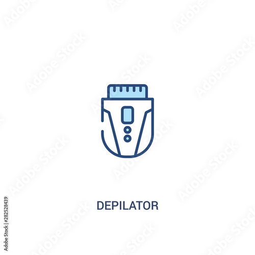 depilator concept 2 colored icon. simple line element illustration. outline blue depilator symbol. can be used for web and mobile ui/ux.