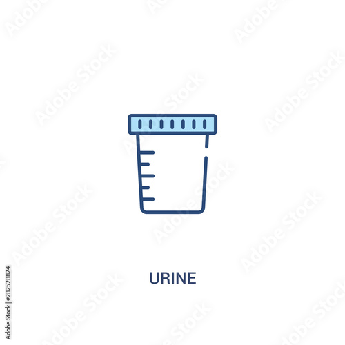 urine concept 2 colored icon. simple line element illustration. outline blue urine symbol. can be used for web and mobile ui/ux.