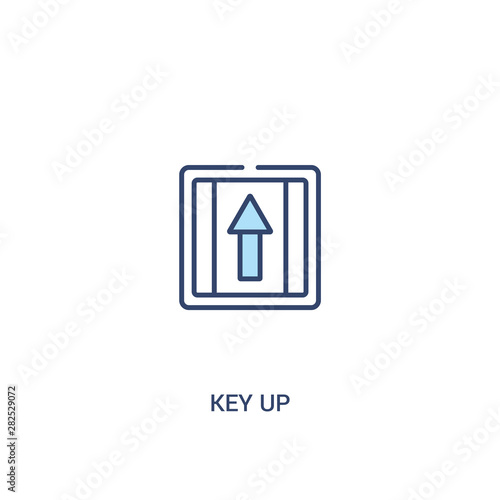 key up concept 2 colored icon. simple line element illustration. outline blue key up symbol. can be used for web and mobile ui/ux.