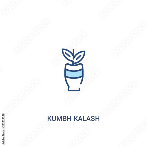 kumbh kalash concept 2 colored icon. simple line element illustration. outline blue kumbh kalash symbol. can be used for web and mobile ui/ux.