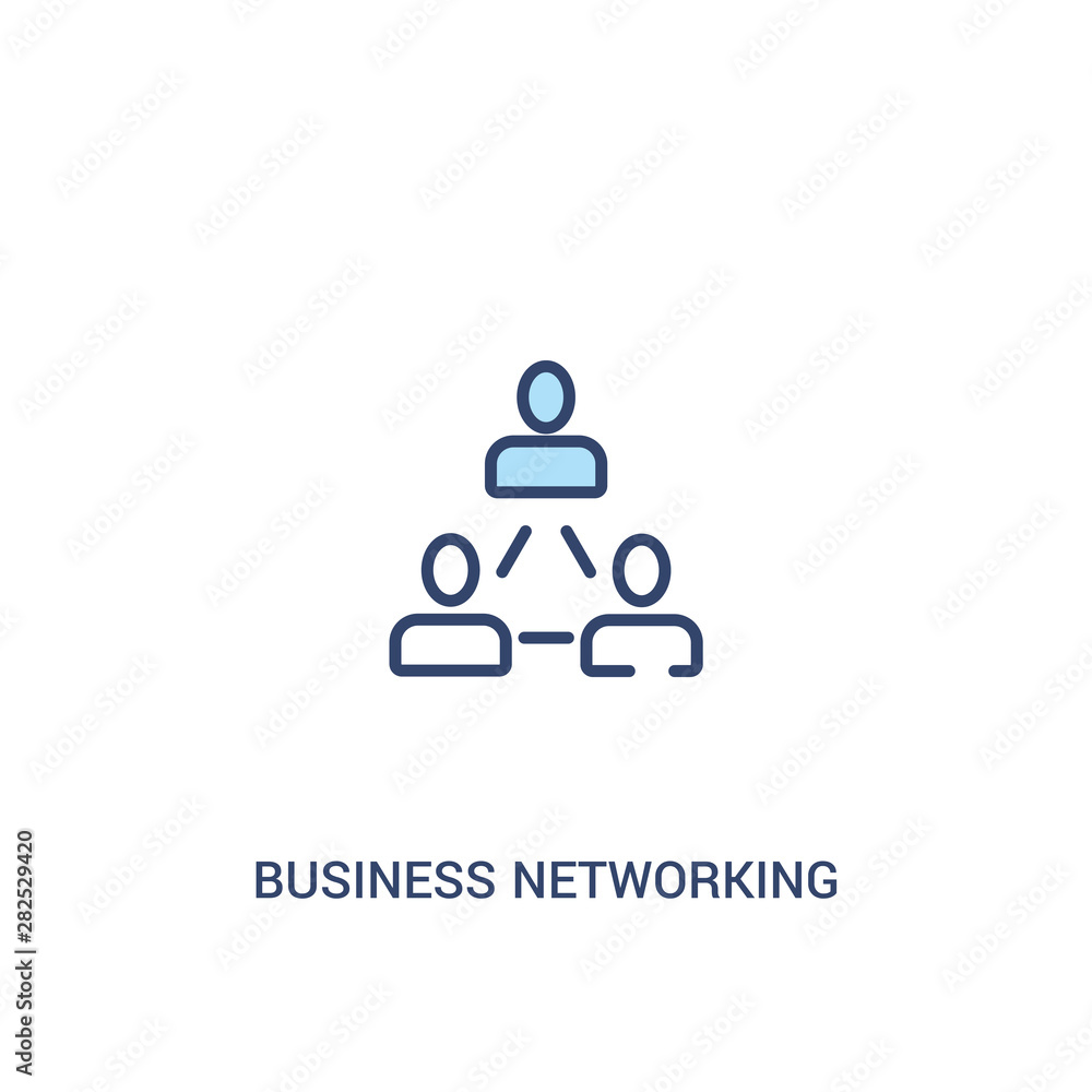 Fototapeta premium business networking concept 2 colored icon. simple line element illustration. outline blue business networking symbol. can be used for web and mobile ui/ux.
