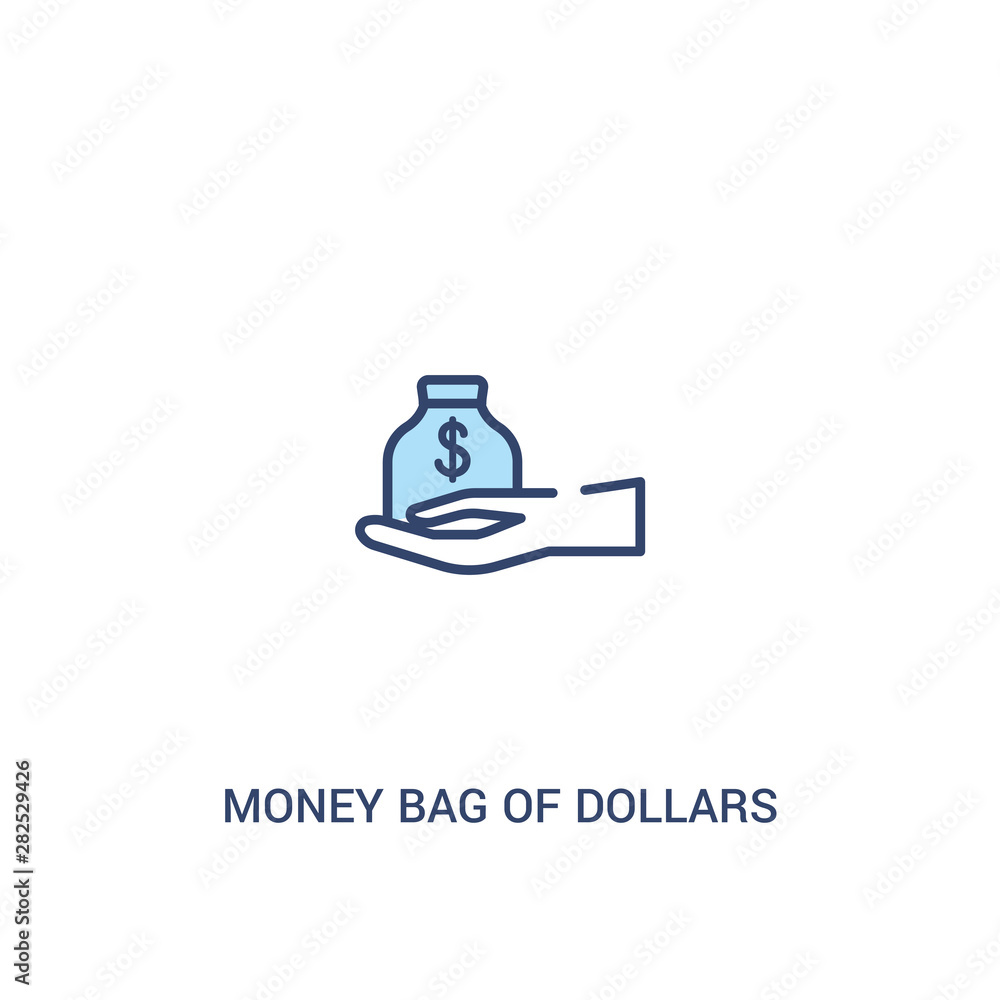 money bag of dollars concept 2 colored icon. simple line element illustration. outline blue money bag of dollars symbol. can be used for web and mobile ui/ux. money bag of dollars concept 2 colored icon. simple line element illustration. outline blue money bag of dollars symbol. can be used for web and mobile ui/ux.