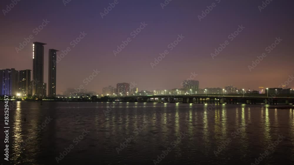 night time illumination macau city bay traffic bridge panorama timelapse 4k china night time illumination macau city bay traffic bridge panorama timelapse 4k china