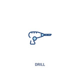 drill concept 2 colored icon. simple line element illustration. outline blue drill symbol. can be used for web and mobile ui/ux.