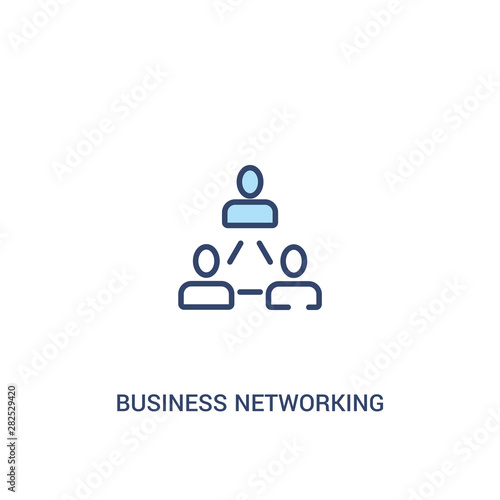business networking concept 2 colored icon. simple line element illustration. outline blue business networking symbol. can be used for web and mobile ui/ux.