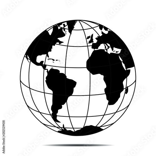 Globe Earth vector illustration. Travel around the world and try to save our planet. So many opportunity you have. Flight around to see more. From flat isolated Earth set