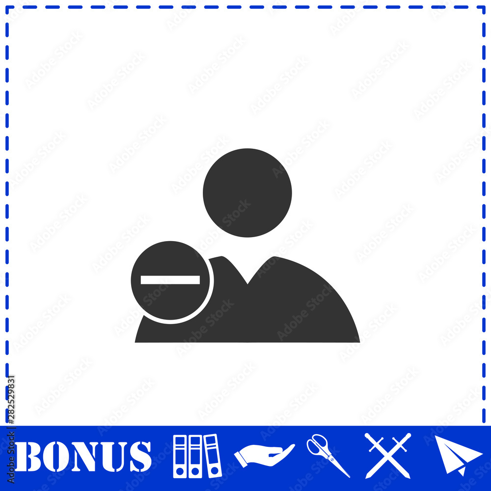 Delete user icon flat