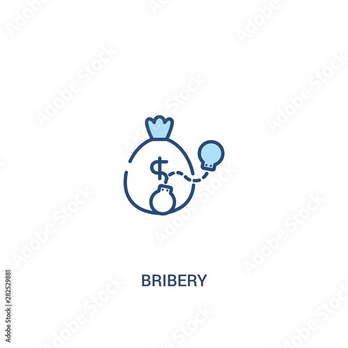 bribery concept 2 colored icon. simple line element illustration. outline blue bribery symbol. can be used for web and mobile ui/ux.