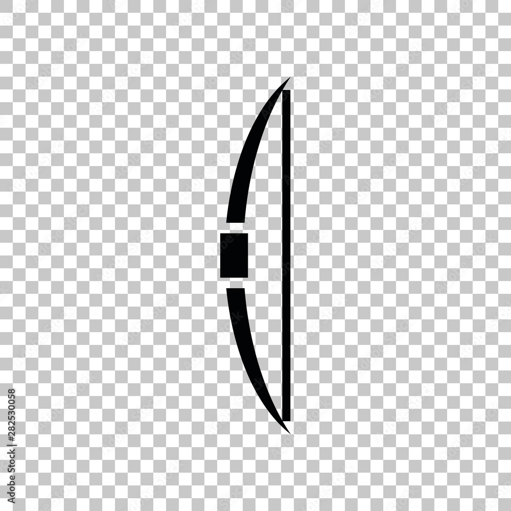 Old bow sign. Black icon on transparent background. Illustration. Stock ...