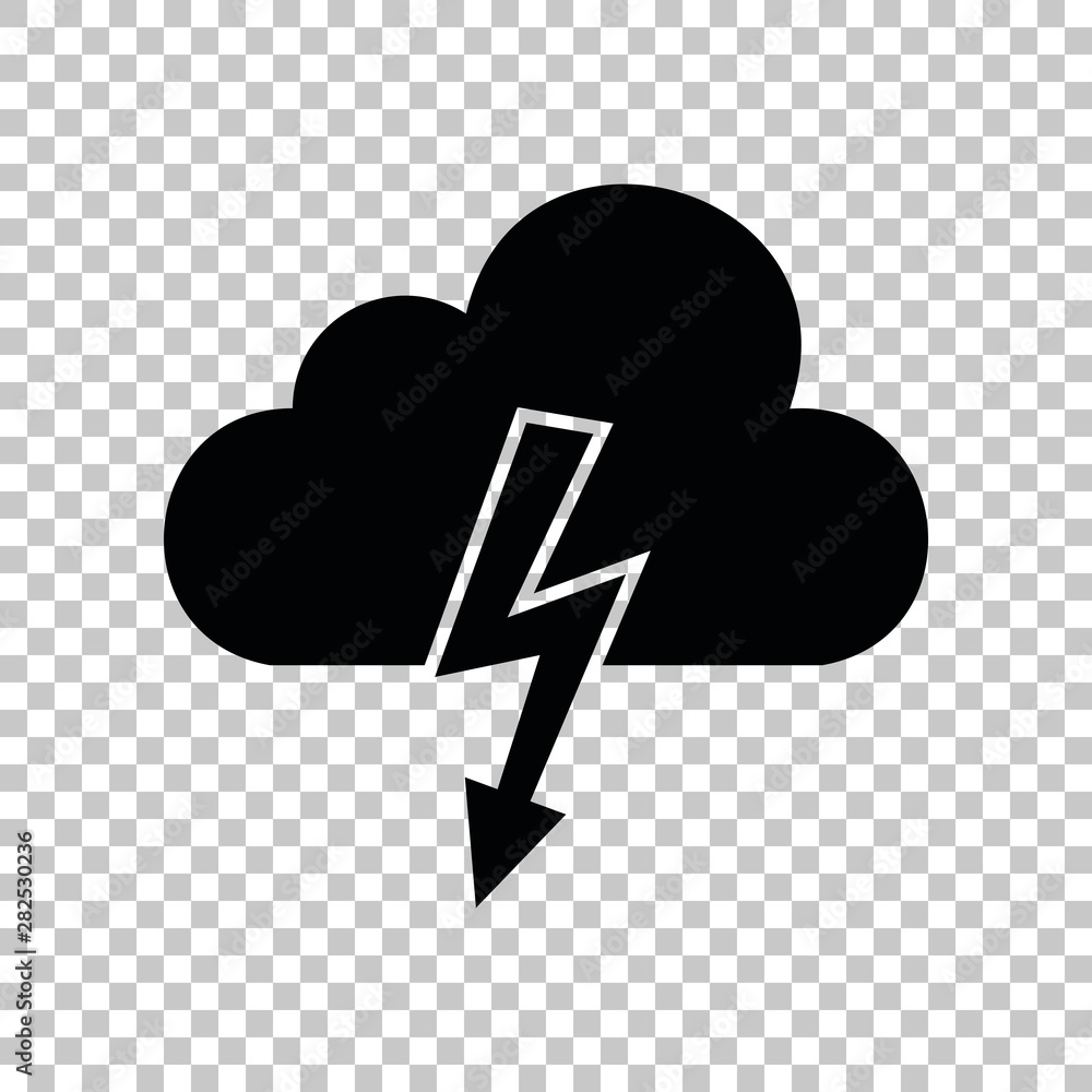Storm icon. Black icon on transparent background. Illustration. Storm icon. Black icon on transparent background. Illustration.