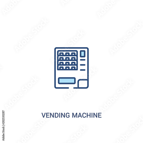 vending machine concept 2 colored icon. simple line element illustration. outline blue vending machine symbol. can be used for web and mobile ui/ux.