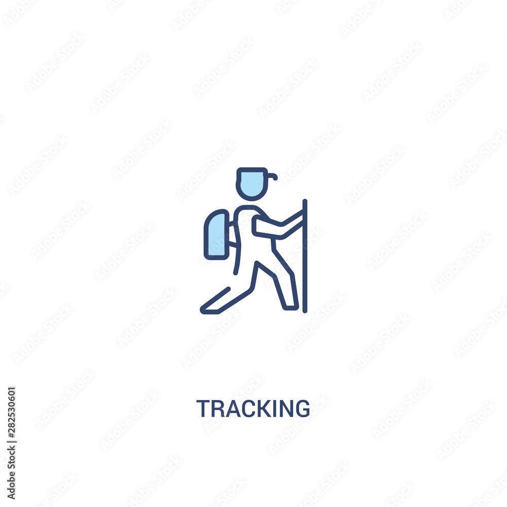 tracking concept 2 colored icon. simple line element illustration. outline blue tracking symbol. can be used for web and mobile ui/ux. tracking concept 2 colored icon. simple line element illustration. outline blue tracking symbol. can be used for web and mobile ui/ux.