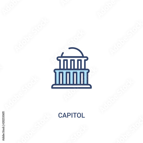 capitol concept 2 colored icon. simple line element illustration. outline blue capitol symbol. can be used for web and mobile ui/ux. © zaurrahimov