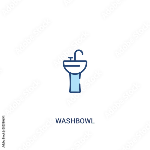 washbowl concept 2 colored icon. simple line element illustration. outline blue washbowl symbol. can be used for web and mobile ui/ux.